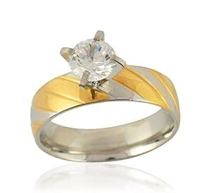 Sanaa Creations Mens Style Stainless Steel Gold and Silver Plated Ring ...