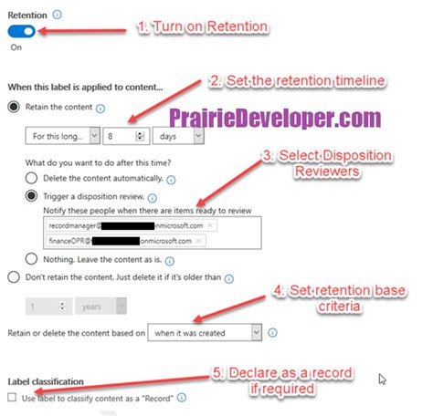 Image result for Creating Retention Labels Disposition