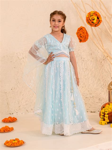 Buy Embroidered Thread Work Lehenga & Blouse With Dupatta