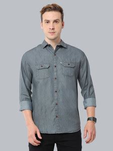 AIDAN PAUL Men Washed Casual Grey Shirt - Buy AIDAN PAUL Men Washed ...