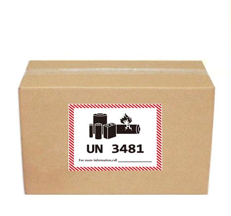 UN 3481 Lithium Battery Labels 4.72 x 4.33 inch Lithium Ion Battery ...