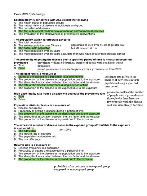 Image result for Epidemiology Study Design Exam Questions PDF