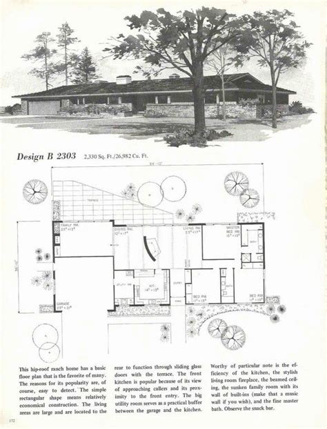 1950's mid century modern house plans