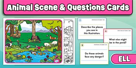 Animal Scene and Question Cards for ELL