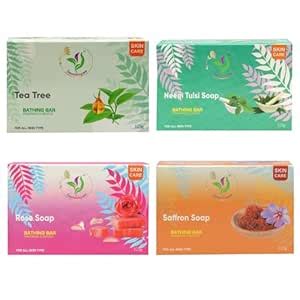 Buy Saundaryam Assorted Glycerin Bathing Bars - Pack of 4, Saffron ...