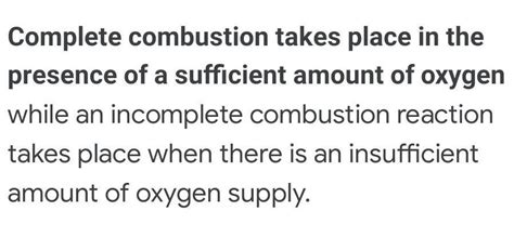 distinguish between complete and incomplete combustion ? - Brainly.in