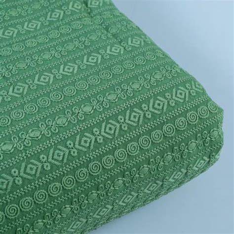 Green Colour Georgette Chikan Embroidered Fabric With Sequins - Elegant ...