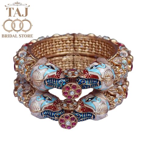 Rajwadi Metal Bangadi Set With Beautiful New Elephant Design (Pack of ...