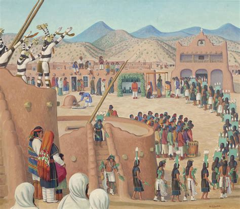Pueblo Green Corn Dance / Fred Kabotie - Gilcrease Museum