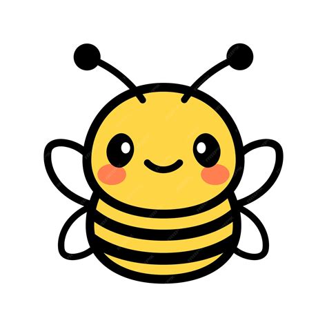Kawaii bumble bee vector in a cute cartoon style | Premium Vector