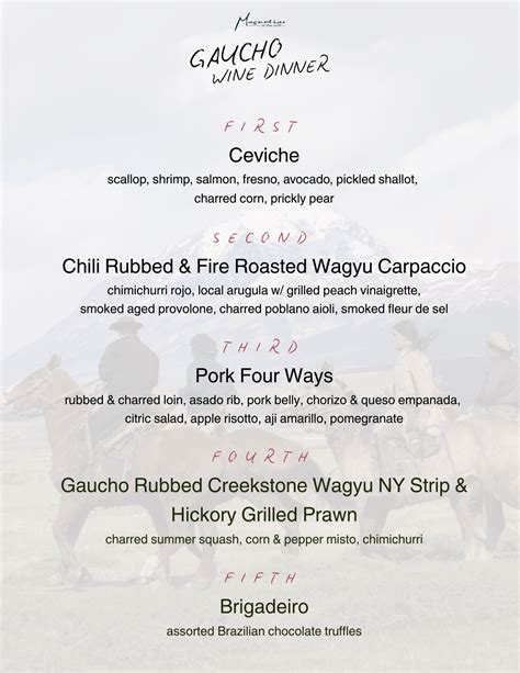 GAUCHO WINE DINNER — Magnolias at the Mill