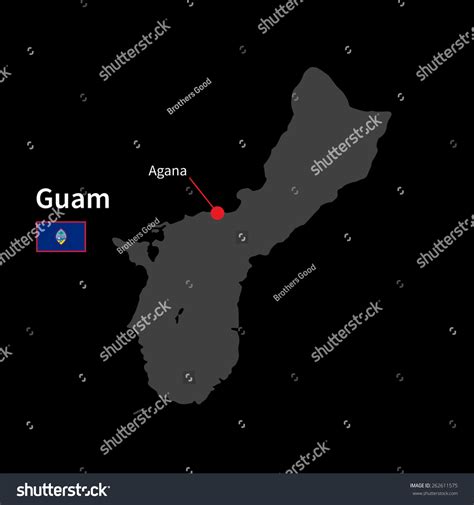 Detailed Map Guam Capital City Agana: vector de stock (libre de regalías) 262611575 | Shutterstock