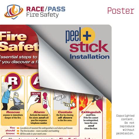 Pass Fire Safety Poster RACE For Fire Safety Clip Art Image