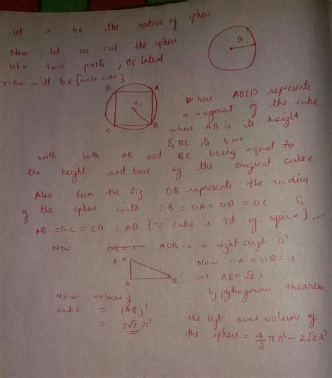 From a sphere of mass m and radius r cube has been removed ...