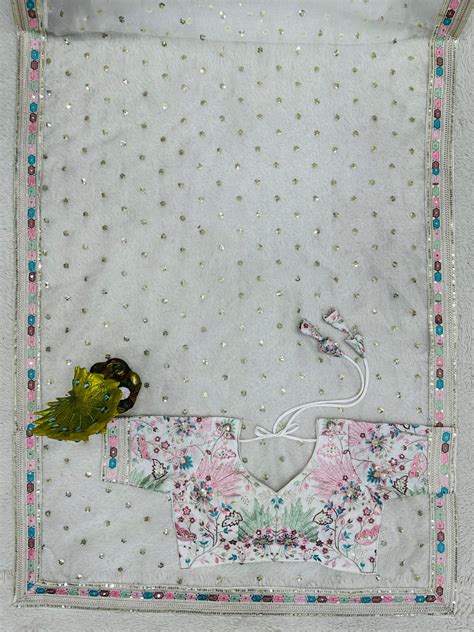 New Partywear Organza Silk Sequence n Emboridered Work Fancy Designer ...