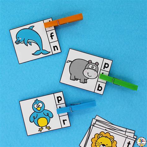 Animal Beginning Sounds Clip Cards: Phonics Activity for Kids | Letter ...