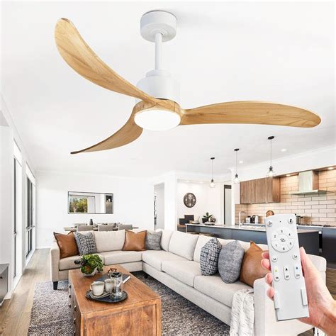 TFVV Ventilador de techo de madera de 52 pulgadas con luz regulable ...