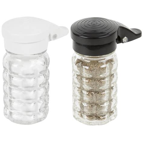 Tablecraft Moisture Proof Salt & Pepper Shakers - 1.5 Oz - Glass w ...