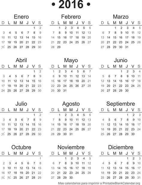 Calendarios 2016 Para Imprimir Calendario 2016 Para Imprimir | Images ...