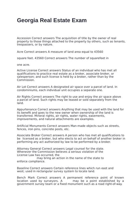 Georgia Real Estate Exam with 100% correct answers 2025 - Georgia Real ...