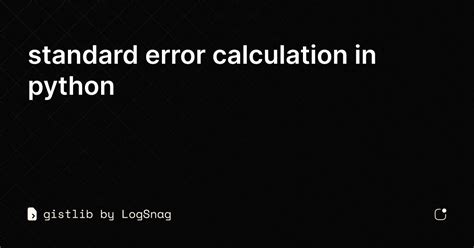 Image result for Standard Error Python