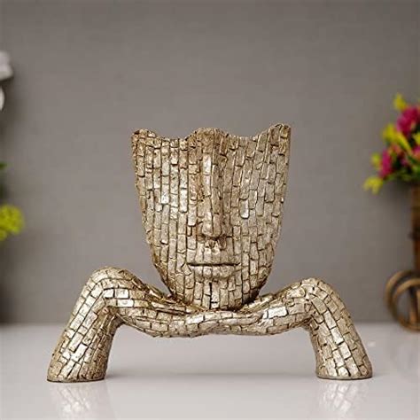 Buy Shyam Antique Creation Human Face Sculpture with Hand Showpiece or ...