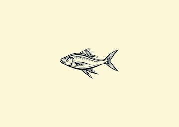 Vector illustration of anchovy logo design | Premium AI-generated vector