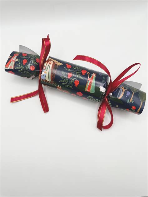 Set of 2 Traditional British Christmas Crackers - Handmade - Navy ...
