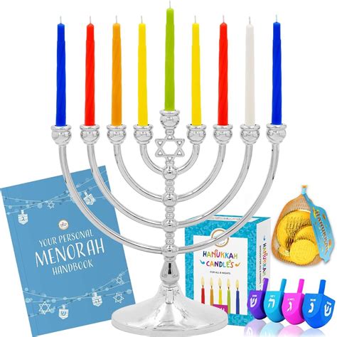 Amazon.com: Sziqiqi Menorah Candle Holder 7-Branch: Traditional ...