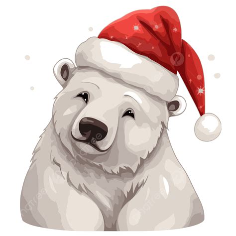 Christmas Polar Bear Clip Art Royalty Free (RF) Clipart Illustration