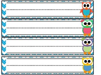 Back to School | Classroom Decorations | Owl Name Tags | TPT