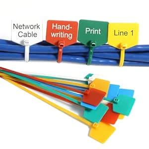 Marker Nylon Cable Ties, Nylon Cable Zip Ties with Label, Self-Locking ...