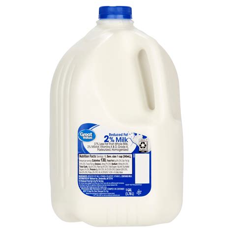 Great Value, 2% Reduced Fat Milk, Gallon, 128 fl oz - Walmart Business ...
