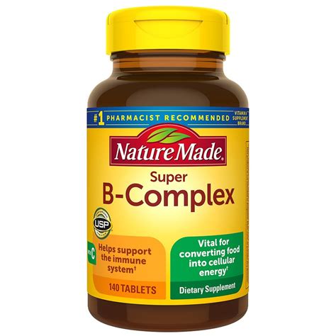 Nature Made Super B Complex with Vitamin C and Folic Acid Tablets 140 ...