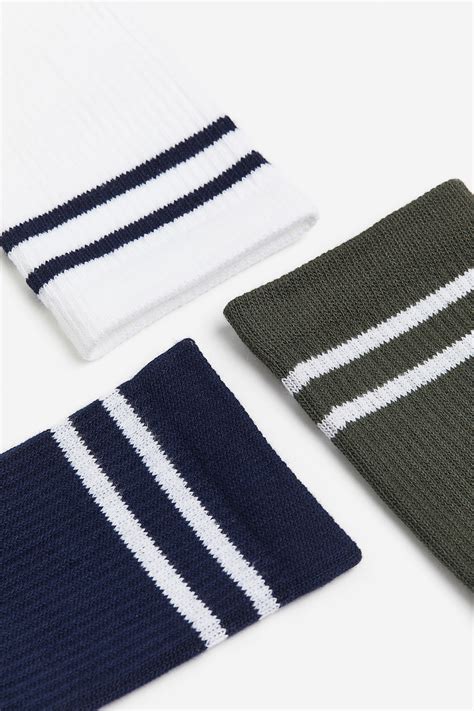 DryMove™ Sports socks - Dark green/Dark blue/White - Men | H&M IN