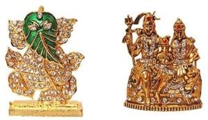 9facts Set of 2 God Ganesh Idol Statue & Lord Shiva Family / Shiv ...