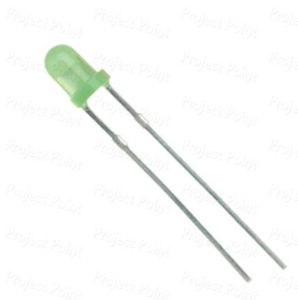 3mm Diffused Lens Green LED - Project Point Online