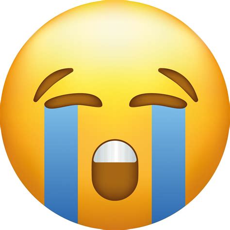 Loudly crying emoji. Yellow emoticon with streams of tears 22461895 ...