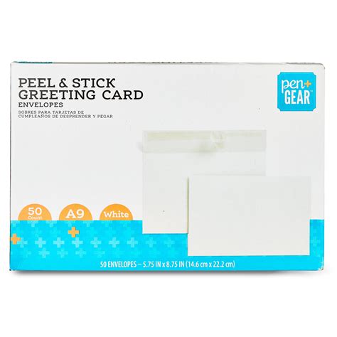 Pen+Gear A9 Greeting White Envelope, Peal and Seal, 50 Count Per Pack ...