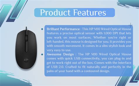 HP M10 Wired USB Mouse