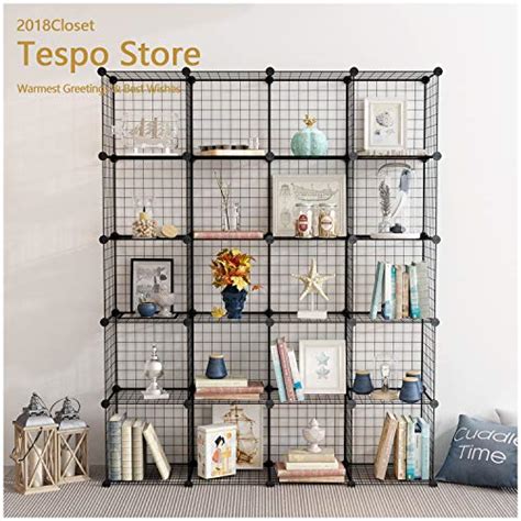 Buy Tespo DIY Metal Wire Storage 20 Cubes, Multi-Use Modular Storage ...