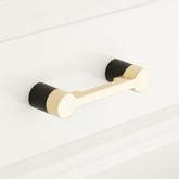 5" Sayler Two Tone Brass Cabinet Pull - Polished Brass/Black ...
