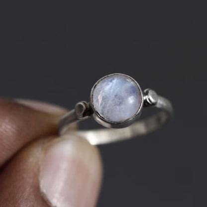 Rainbow Moonstone Silver Ring – Gemsrush
