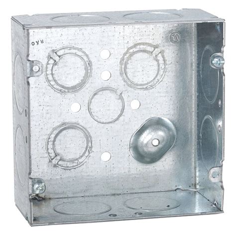 Raco Electrical Box, 42 cu in, Square Box Type, 2 Gangs, Steel, Square ...