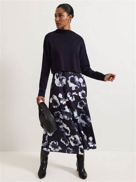 Phase Eight Issy Layered Dress, Blue