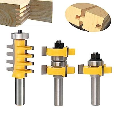 Buy Y-luck Set of 3 Pcs 12-Inch Shank Router Bits, Tongue and Groove ...