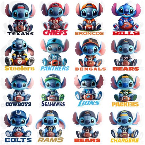 Cute Stitch NFL T Shirt Designs: All 32 Teams Designs Included ...