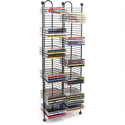 Hawthorne Collections 64" Slim CD DVD Media Storage Tower in Black - Walmart.com