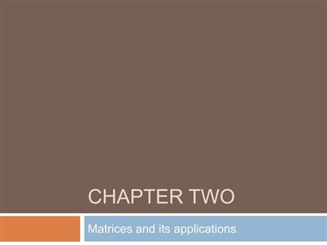 Image result for Matrix Algebra and Its Application Chapter Two
