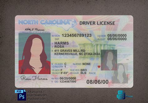 North Carolina Driver License Template - PSD Stores